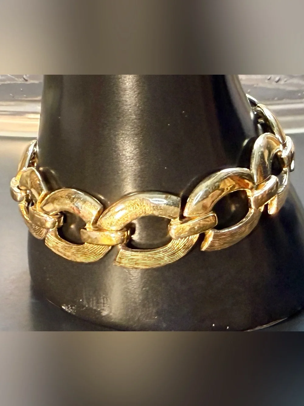 Vintage Signed Napier Gold Tone Link Chain Bracelet